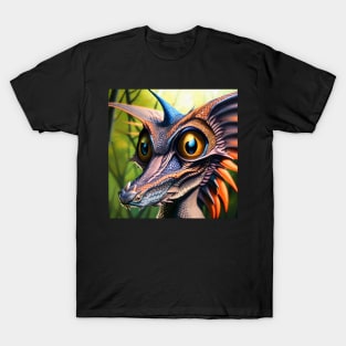 Colorful Purple Jungle Dragon with Big Eyes T-Shirt